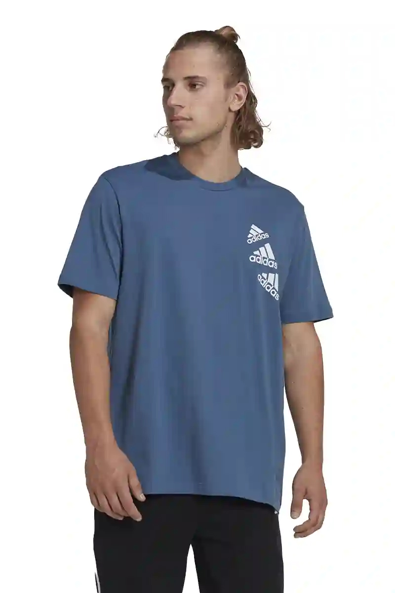 Adidas Casual heren t-shirt km Blauw-1 2