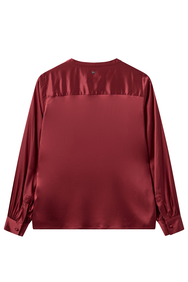 Mos Mosh MMEnfa Satin Blouse Rood-1 2