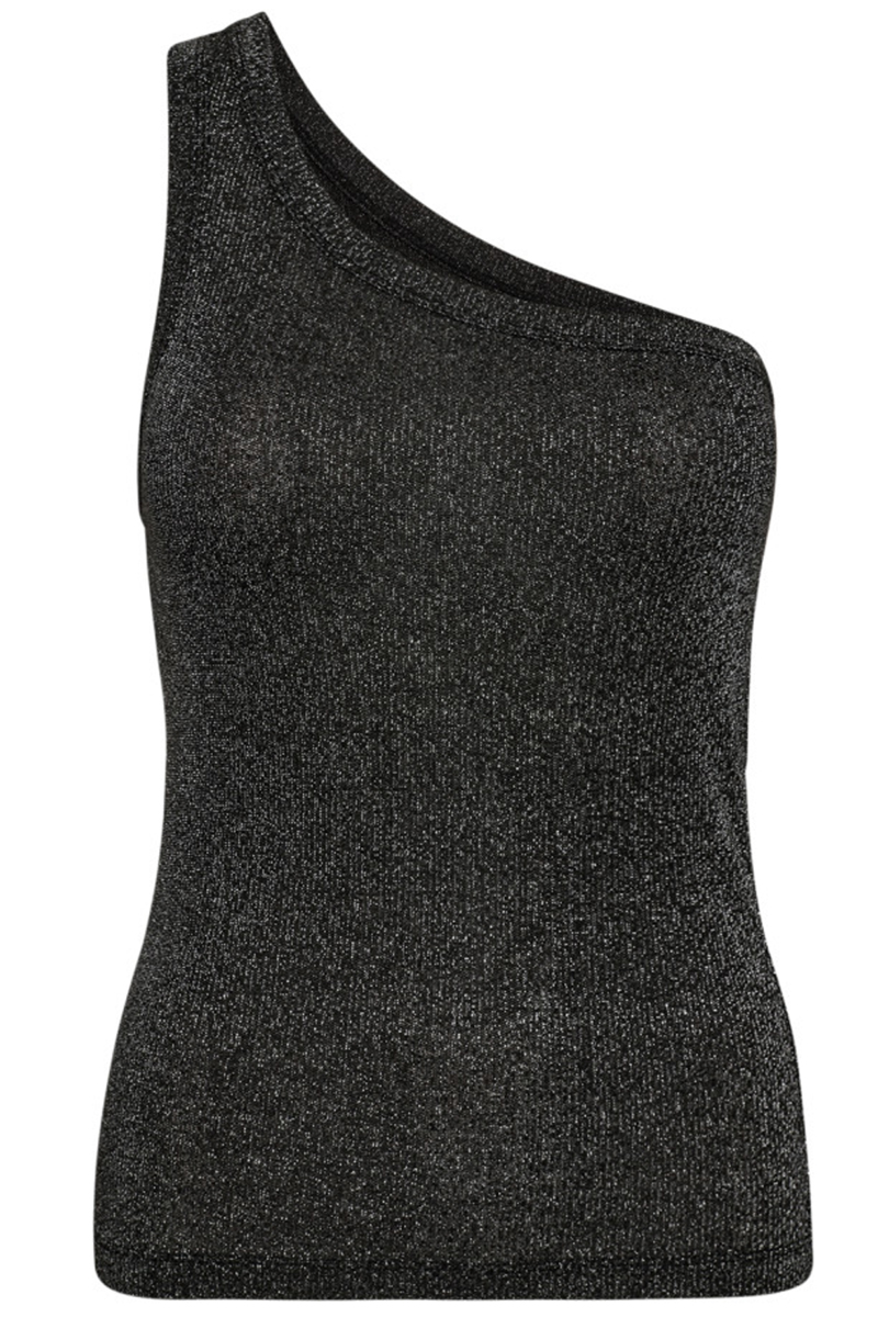 co´couture SaharaCC Asym Glitter Tank Zwart-1 1