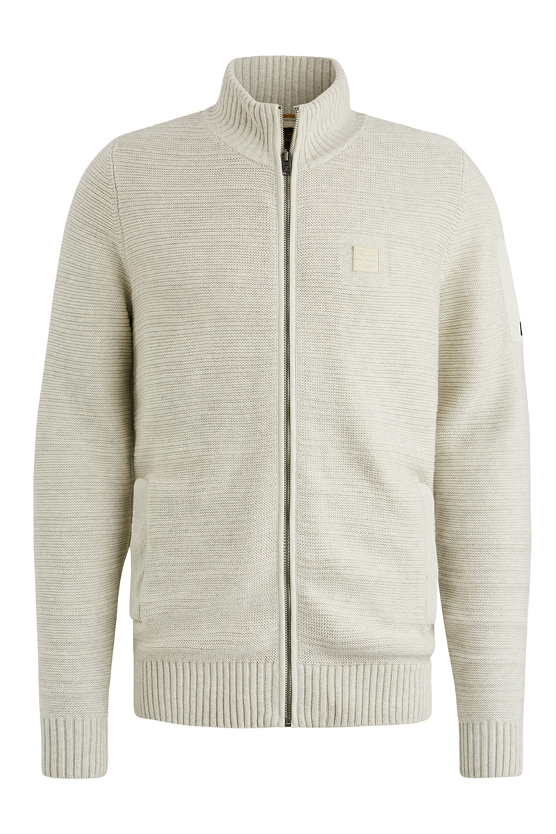 PME Legend Zip jacket cotton structure knit Ecru-1 1