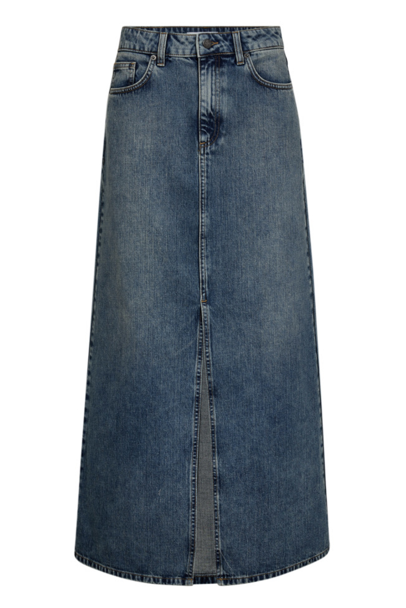 co´couture Darin long slit skirt Blauw-1 1