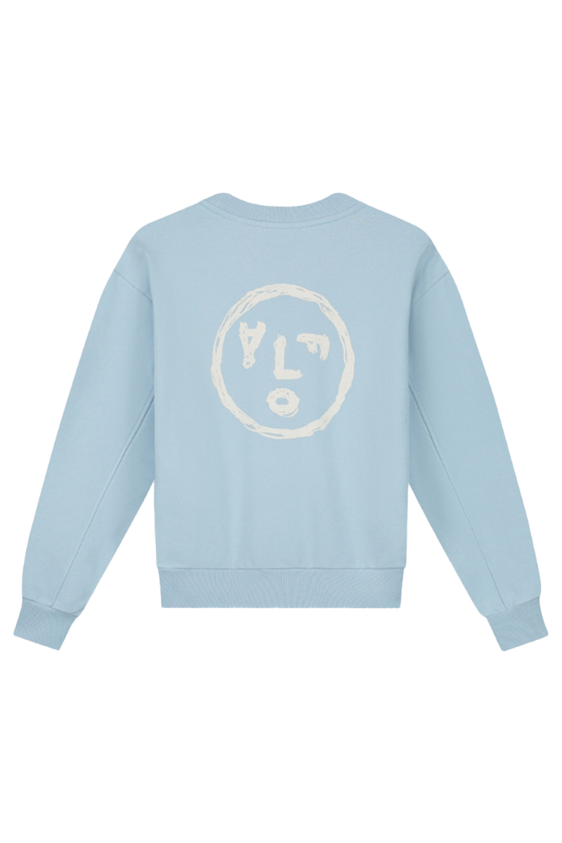 Olaf Hussein FACE CRAYON CREWNECK Blauw-1 2