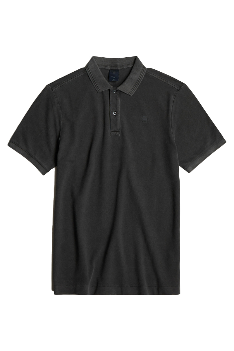 G-Star Dunda overdyed slim polo s\s Zwart-1 1