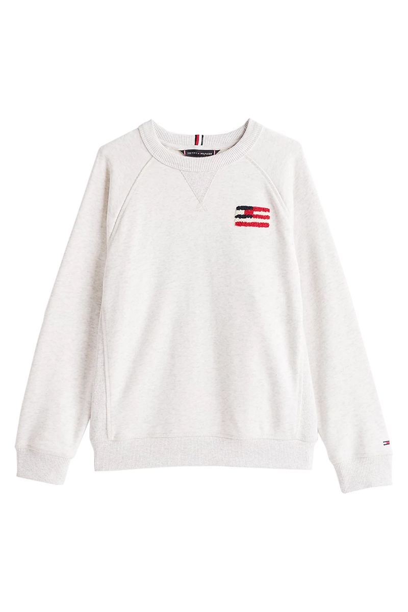 Tommy Hilfiger Hilfiger flag relaxed sweatshirt Ecru-1 1