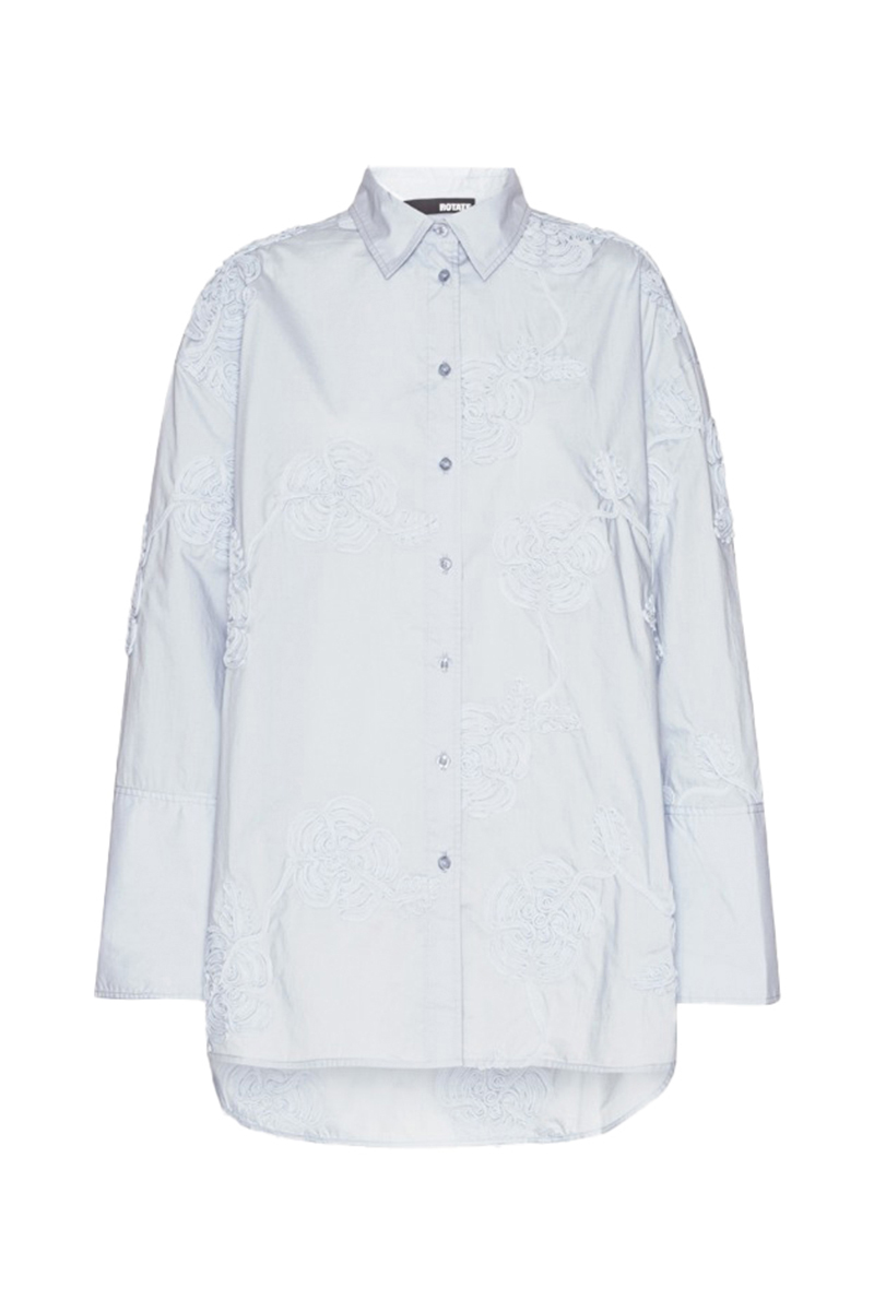 Rotate Flower oversized shirt Blauw-1 1