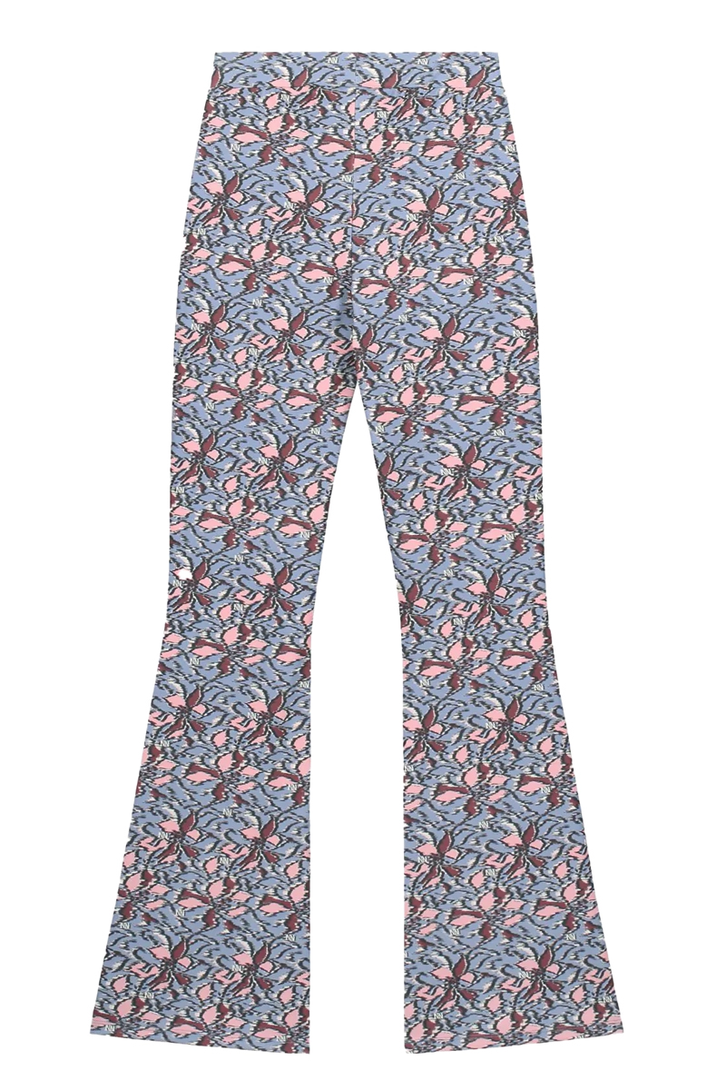 Nik & Nik Printed Flared Pants Blauw-1 3