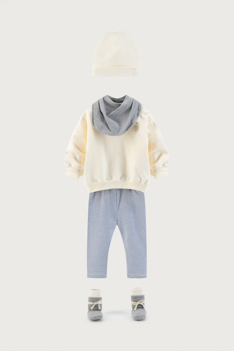 Gray Label baby dropped shoulder sweater Ecru-1 2