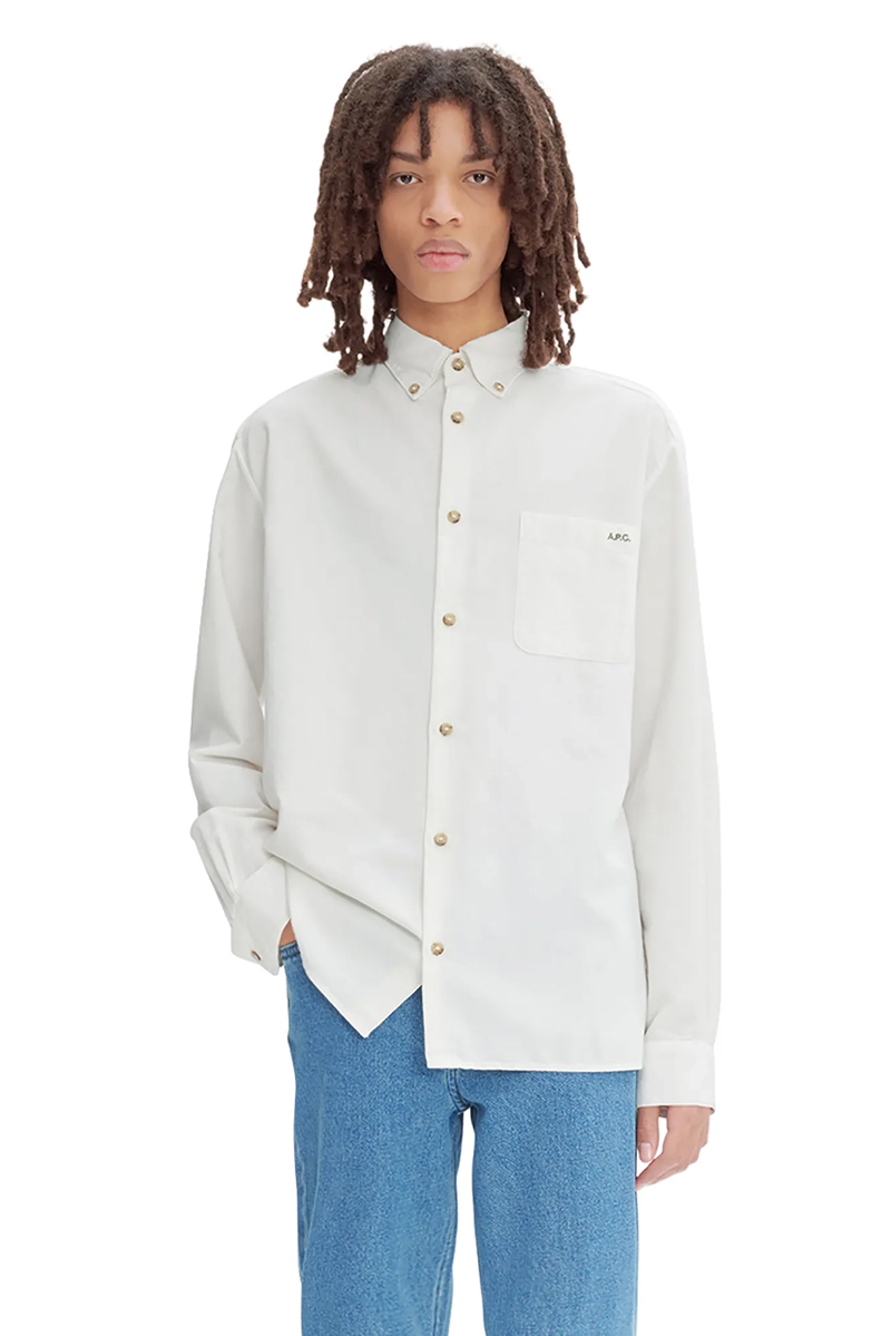 A.P.C. CHEMISE MATEO LOGO Ecru-1 2