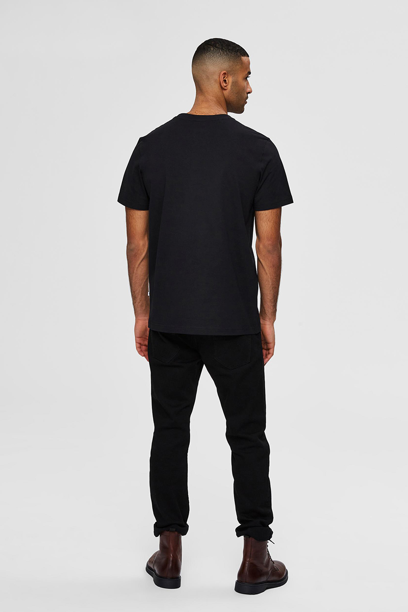 Selected SLHNORMAN180 SS O-NECK TEE S NOOS Zwart-1 4