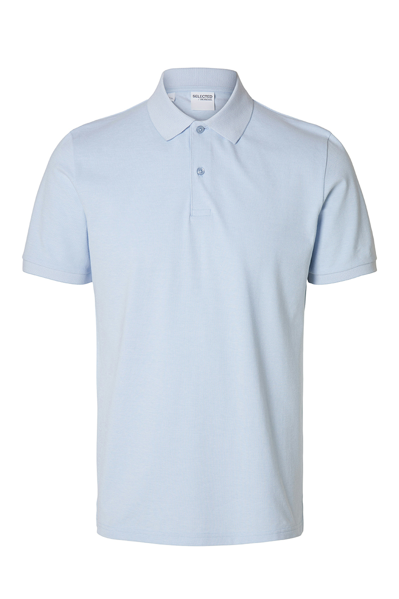 Selected SLHSLIM-ATLAS SS POLO 186558006-Cashmere Blue/Melange 1