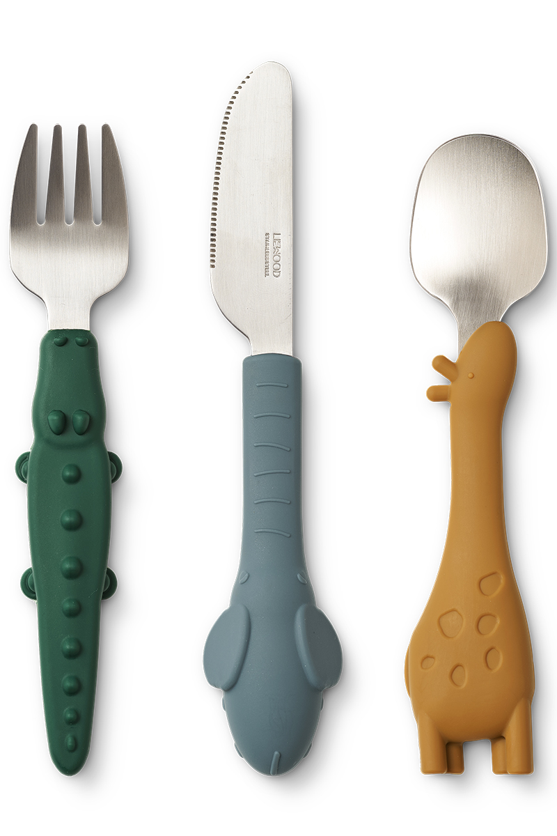 Liewood toce cutlery set bruin/beige-1 1
