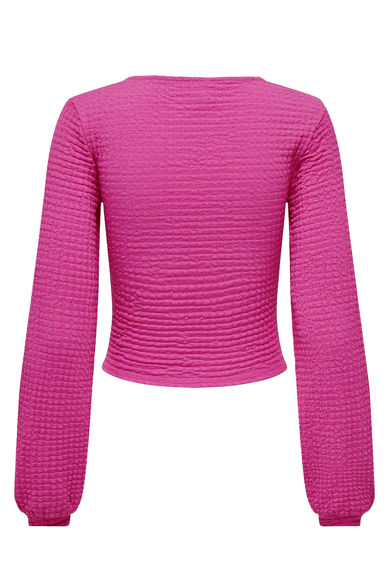JRS ONLMAI TOP RUCHING 178592-raspberry rose Voorwinden CC L/S Only