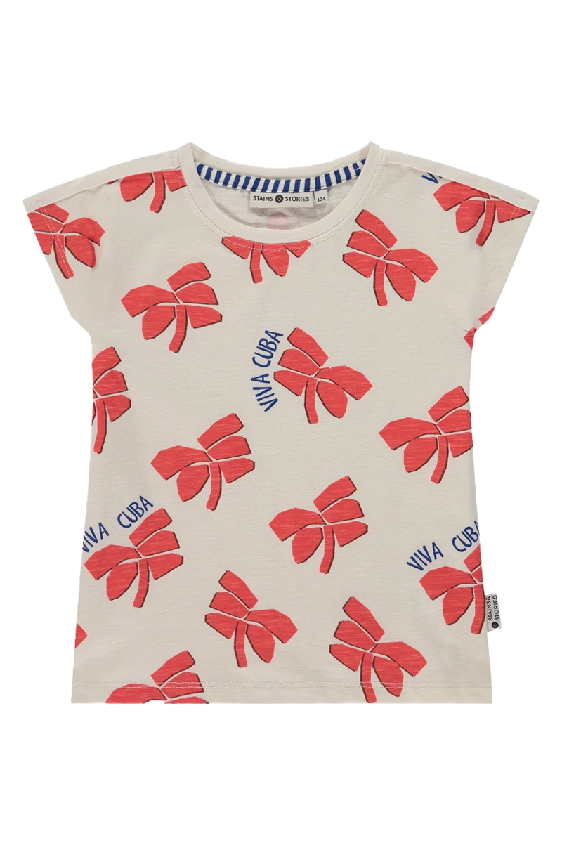 Stains and Stories Girls shirt shortsleeve Ecru-1 1