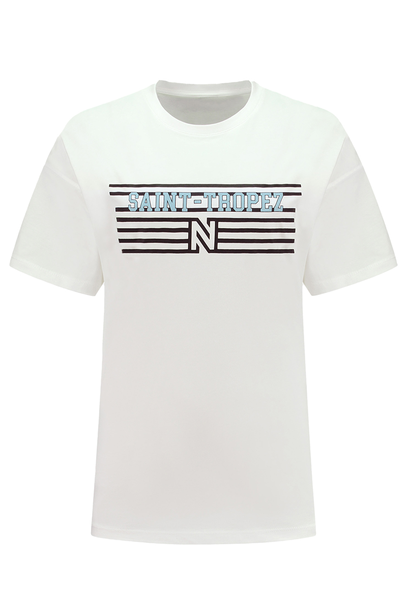 Nikkie Striped Tropez T-Shirt Wit-1 1