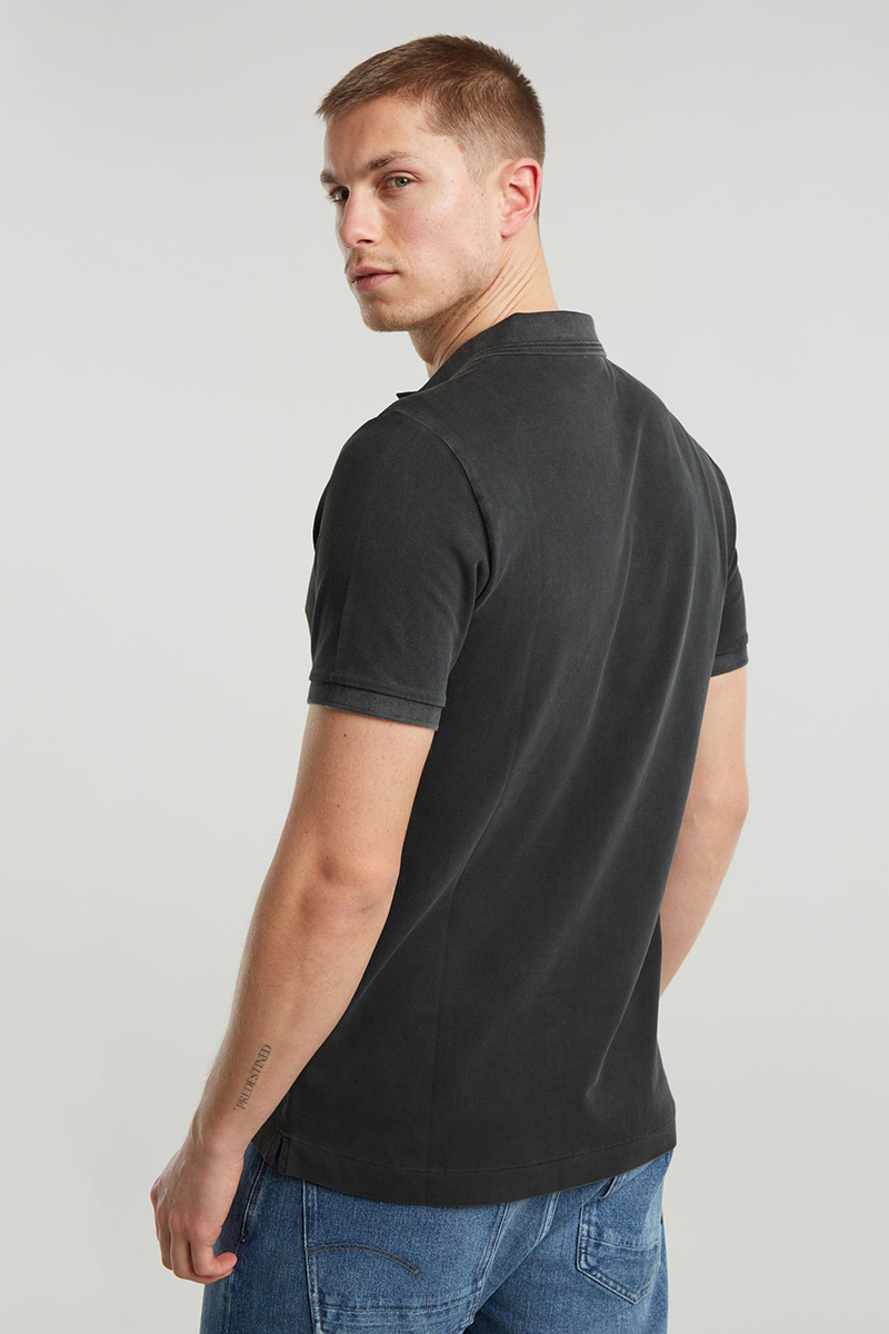 G-Star Dunda overdyed slim polo s\s Zwart-1 3