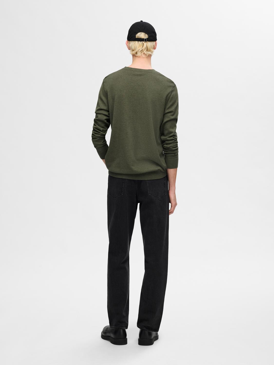 Selected SLHBERG CREW NECK NOOS 216636001-Kalamata/Melange 2