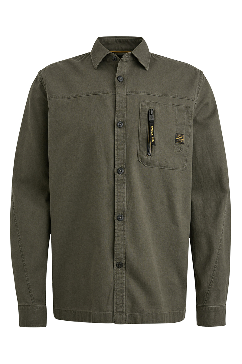 PME Legend Long Sleeve Shirt Mattweave Groen-1 1