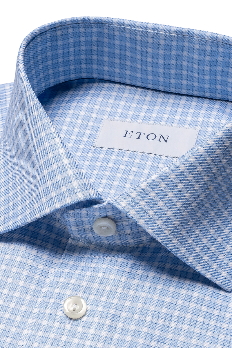 Eton Signature Twill Blauw-1 3