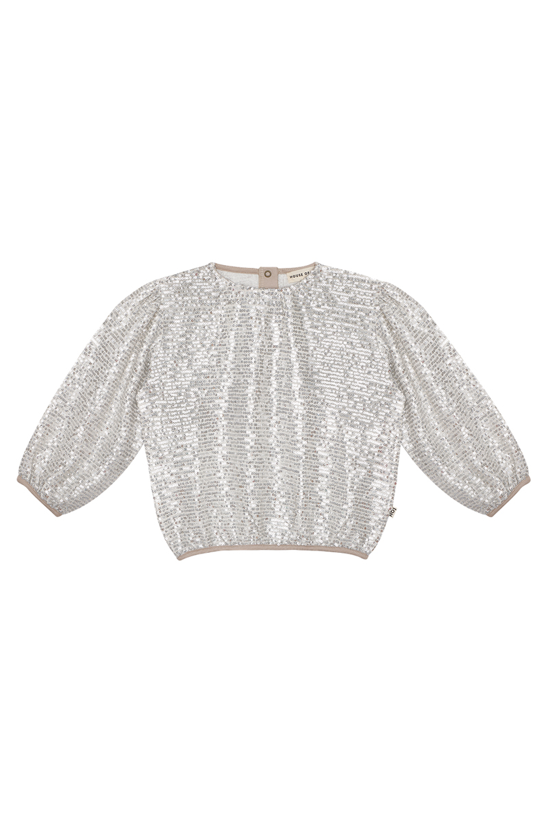 House Of Jamie Puff balloon sequins jumper Ecru-1 1