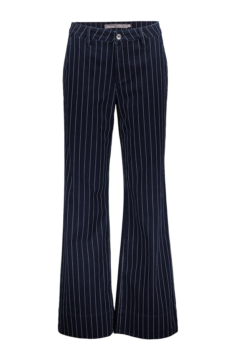 Geisha Jeans flair pinstripe Blauw-1 1