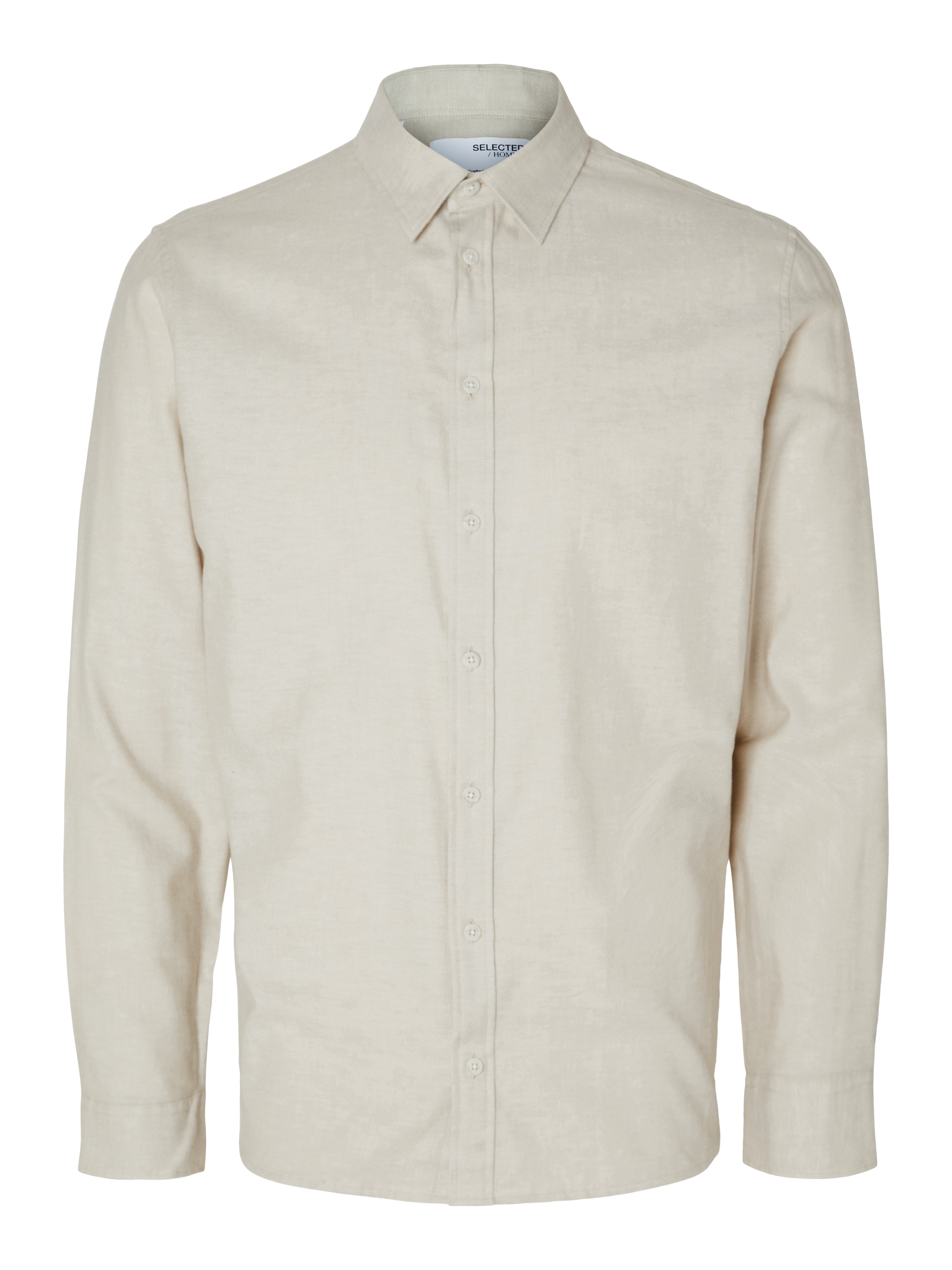 Selected SLHSLIMOWEN-BRUSHED SHIRT LS NOOS 207312002-Crockery/Solid 1