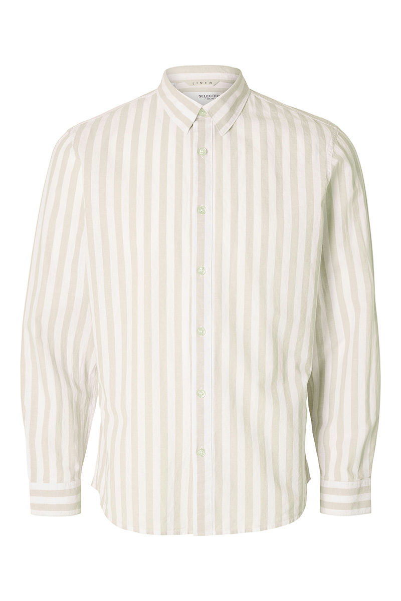 Selected SLHSLIM-SUN SHIRT LS NOOS 276277005-Pure Cashmere/Stripes New 1