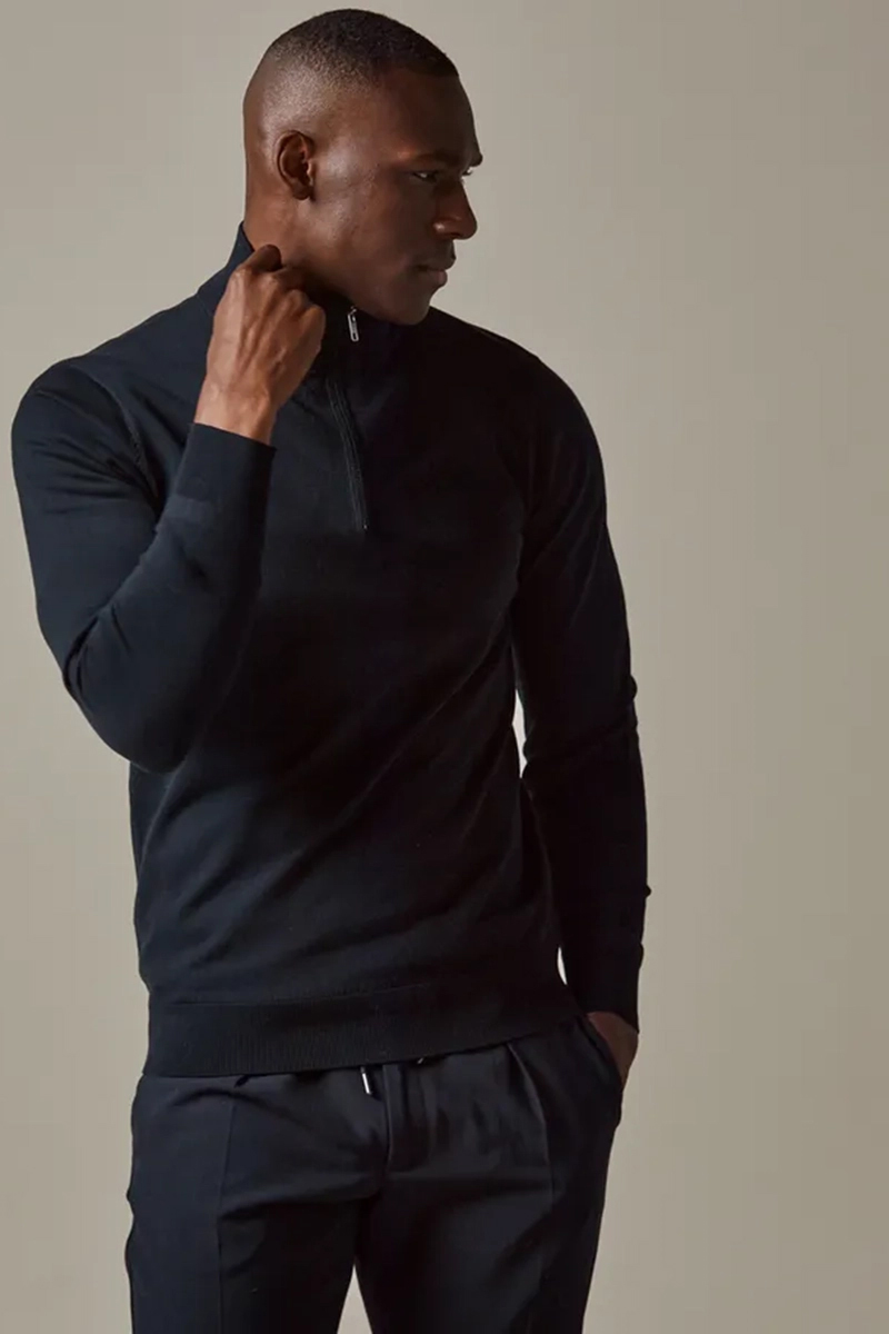 Profuomo PULLOVER HALFZIP NAVY Navy 2