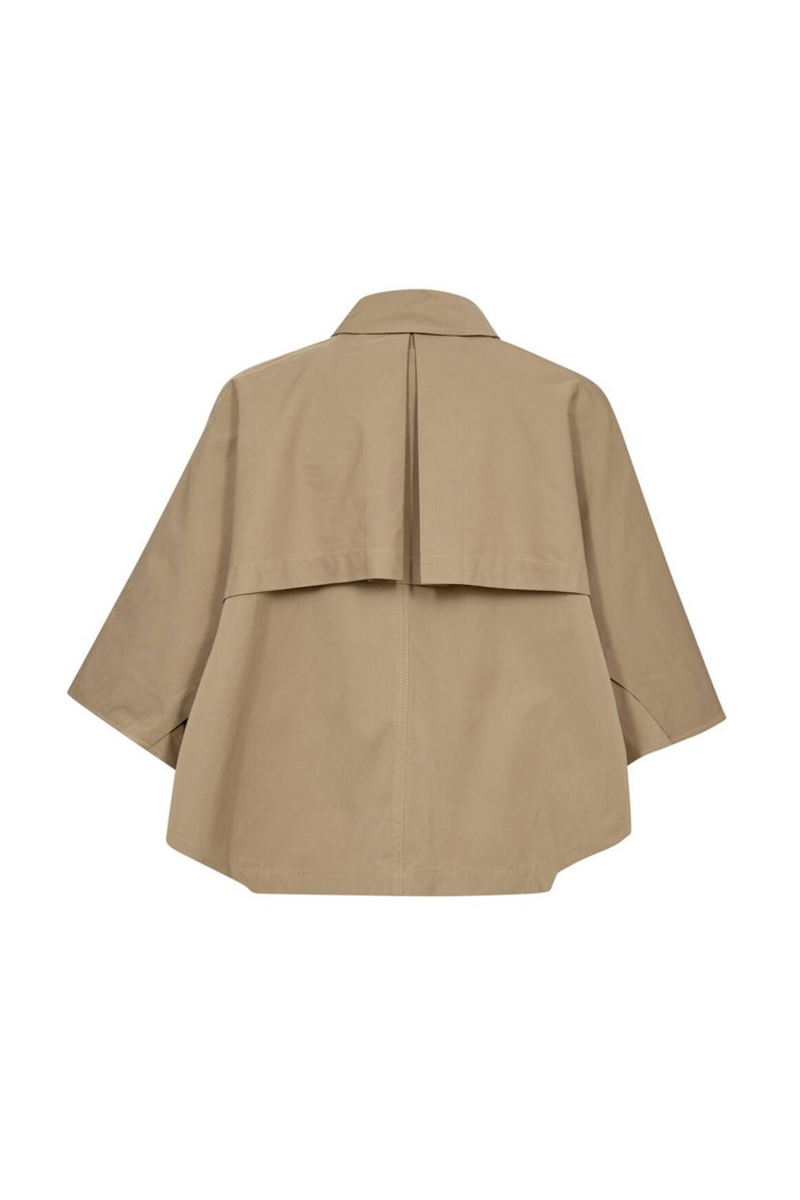 co´couture Francis crap cape jacket bruin/beige-1 2