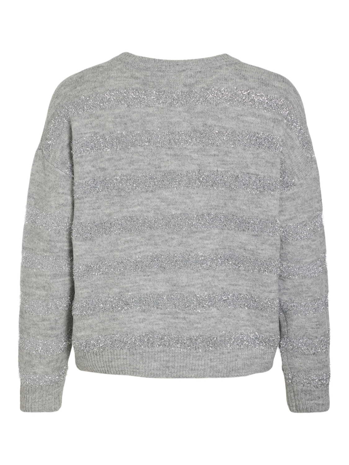 Vila VIGLITTIA L/S O-NECK CHRISTMAS KNIT 179091002-Light Grey Melange/SILVER GLITTER 2