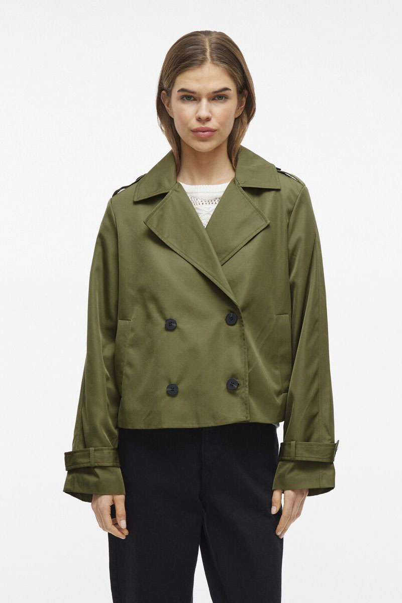 Vila VIADDISON L/S SHORT TRENCHCOAT 300037-Capulet Olive 2