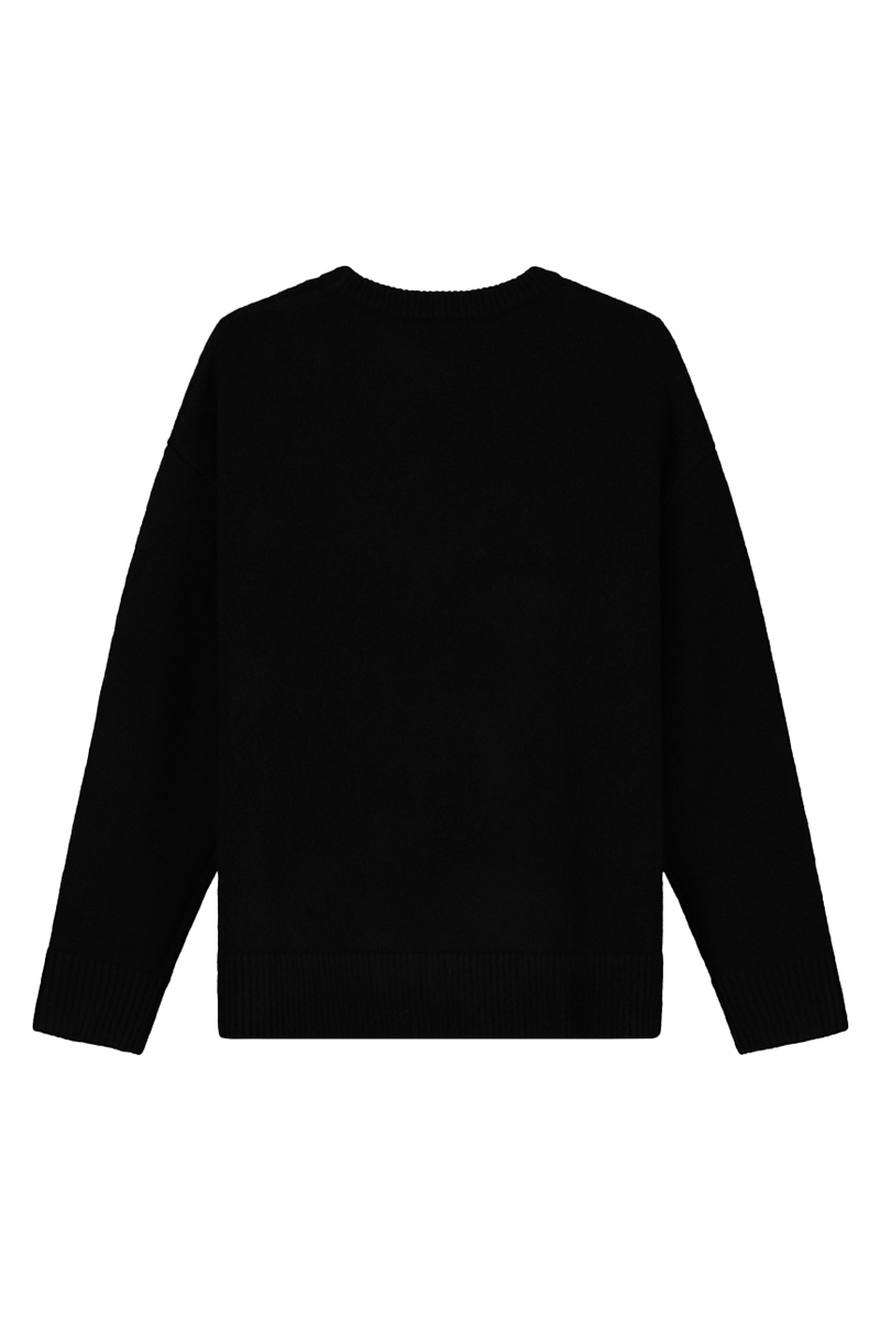 Olaf Hussein DRIFT KNITTED CREWNECK Zwart-1 2