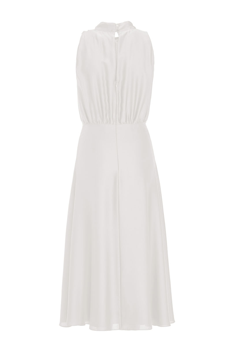 Swing Midi Kleid aus nachhaltigem Satin m ivory 2