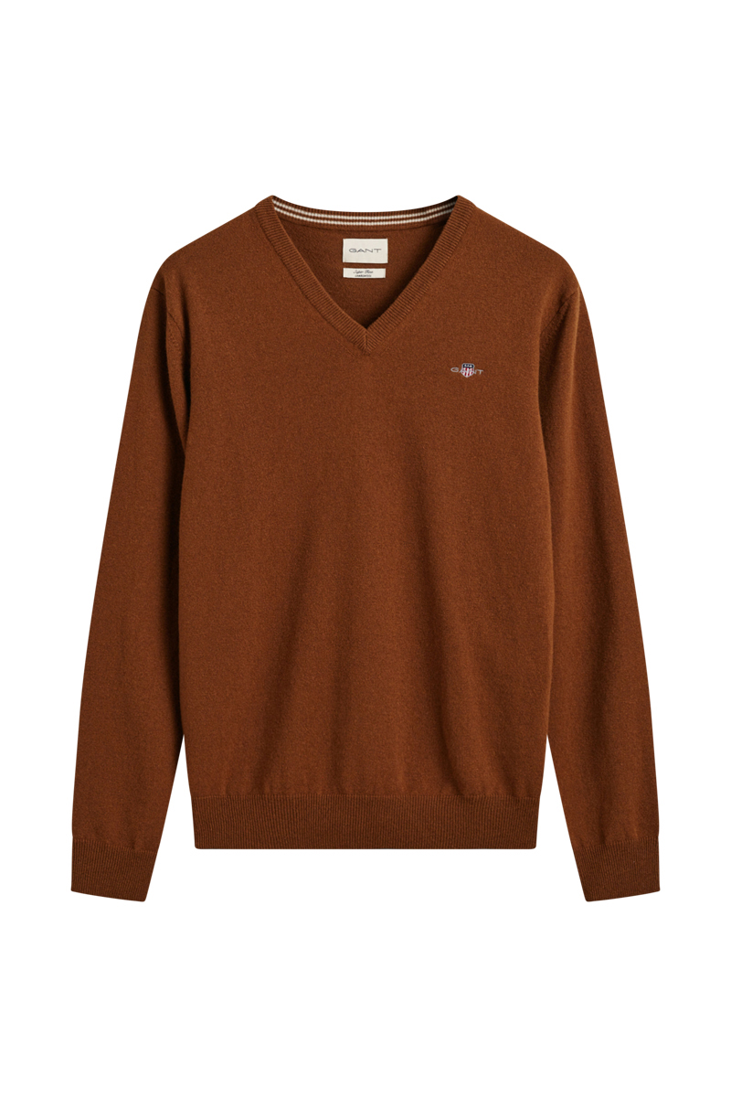 Gant SUPERFINE LAMBSWOOL V-NECK bruin/beige-2 1