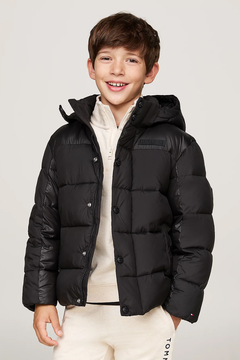 Tommy Hilfiger Contrast padded jacket Zwart-1 2