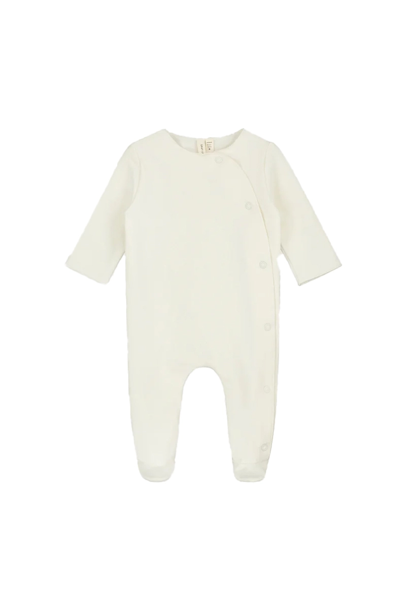 Gray Label newborn suit with snaps Ecru-1 1