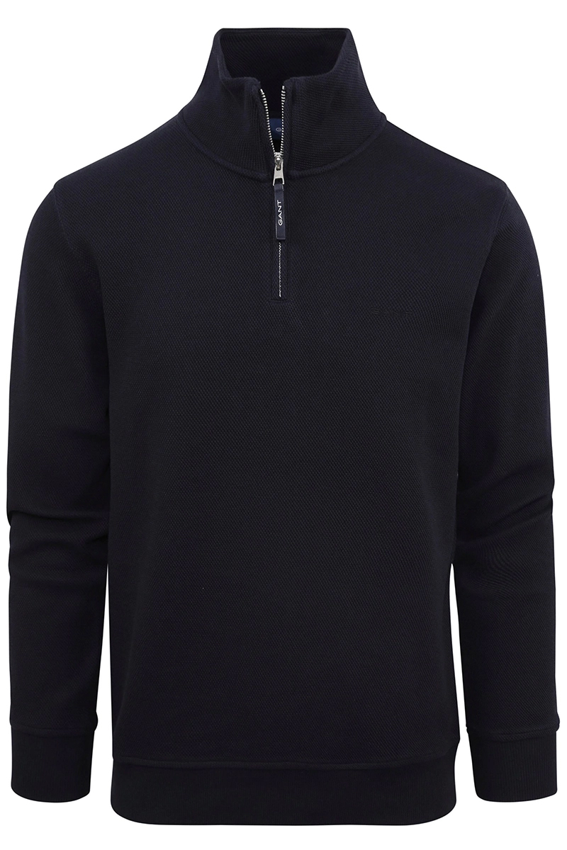 Gant WAFFLE TEXTURE HALF ZIP Blauw-2 1