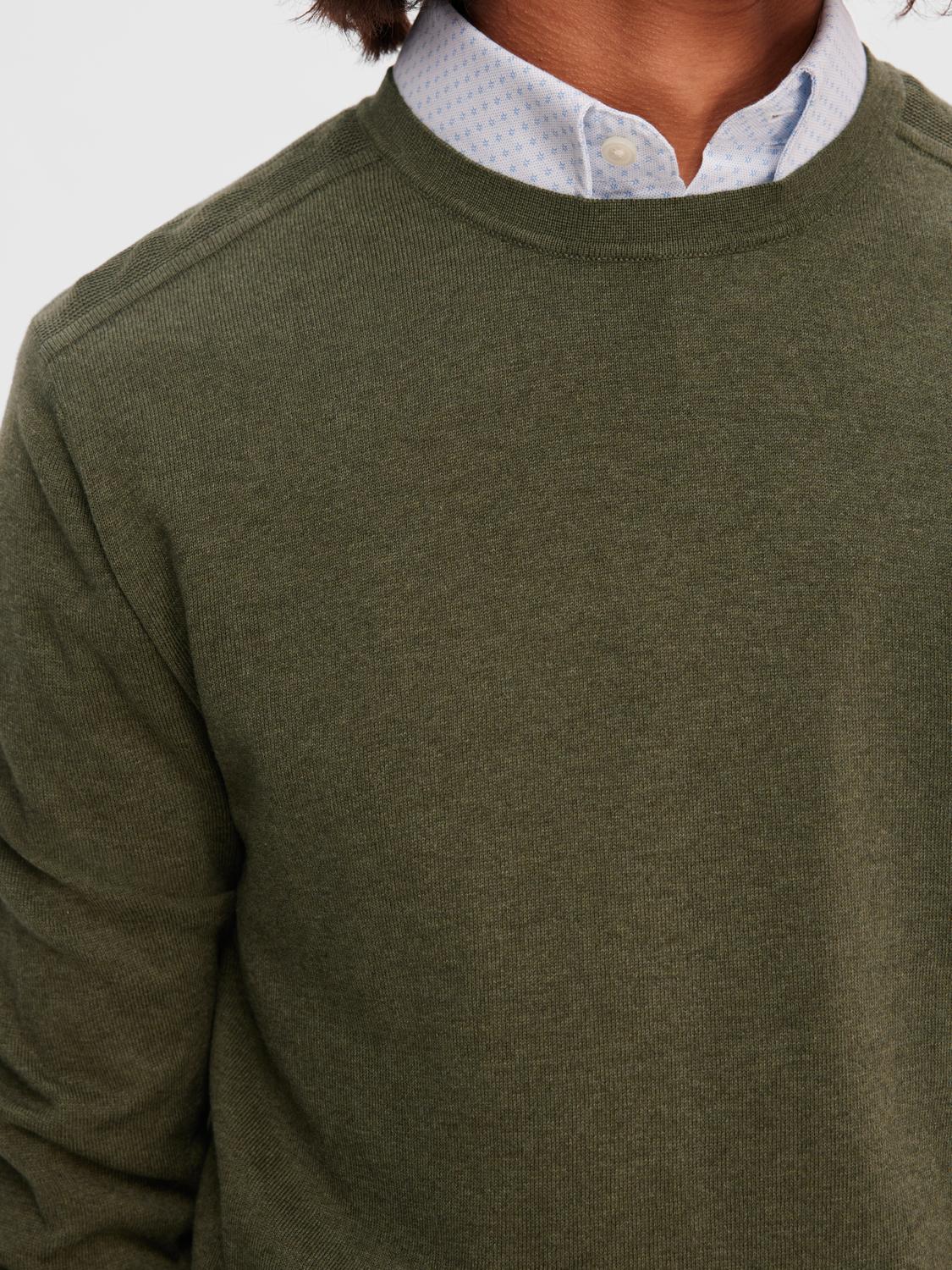 Selected SLHBERG CREW NECK NOOS 182031001-Ivy Green/Melange 5