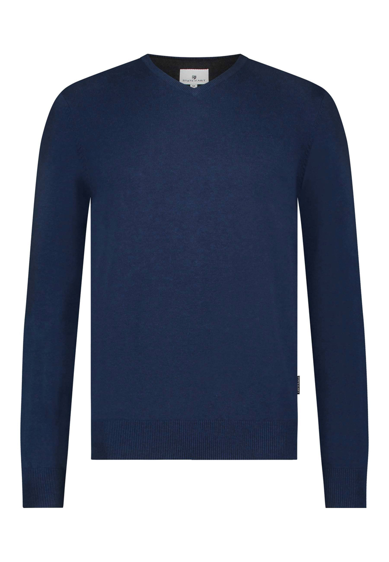 State of Art Pullover V-Neck Plai kobalt 1