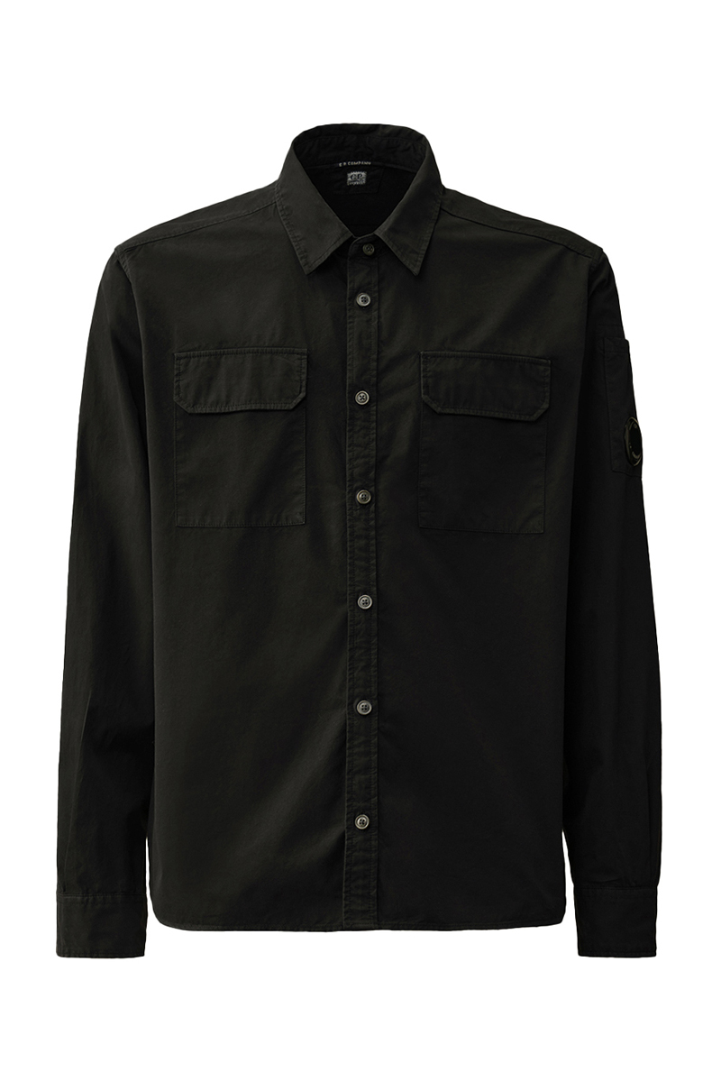 C.P. Company GABARDINE POCKET SHIRT Zwart-1 1