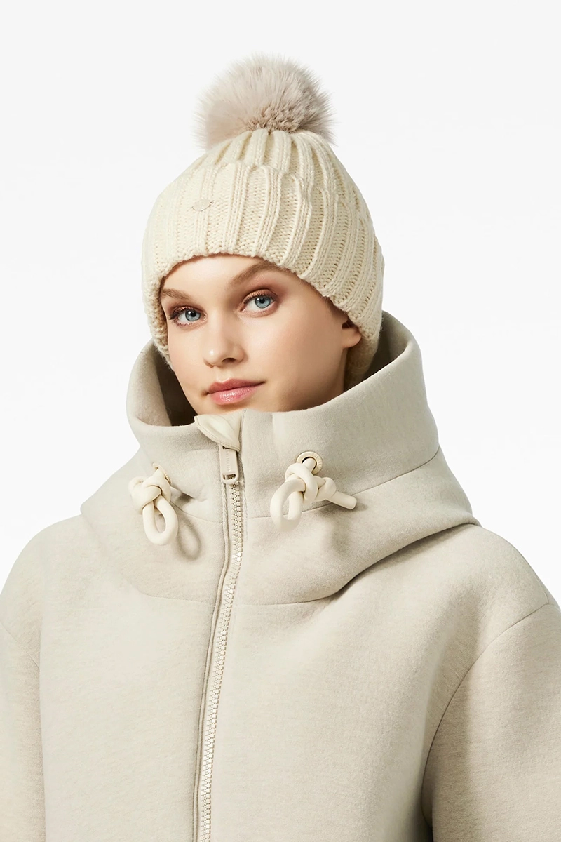 Goldbergh HOOD BEANIE Ecru-1 2