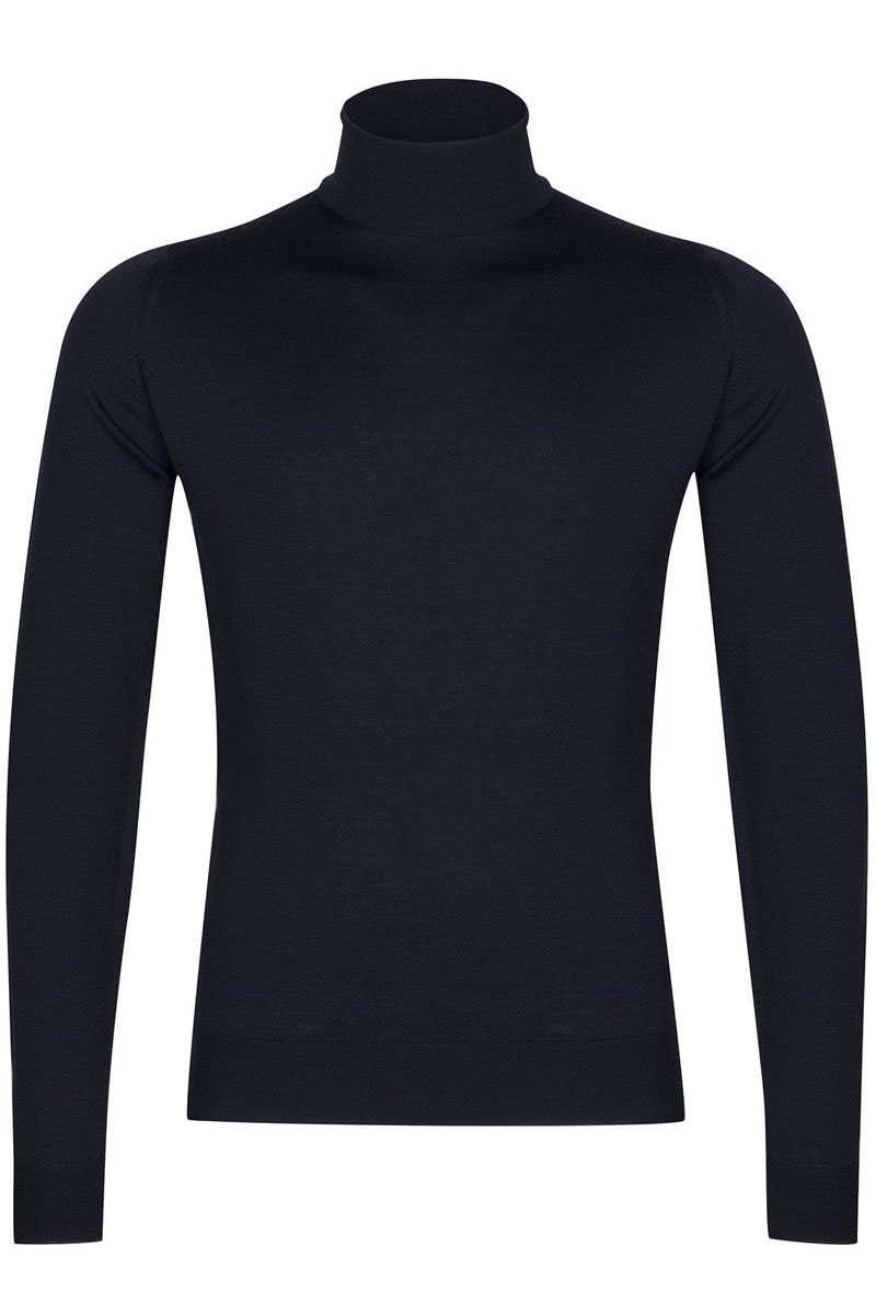 John Smedley PULLOVER ROLL NECK LS Blauw-1 1