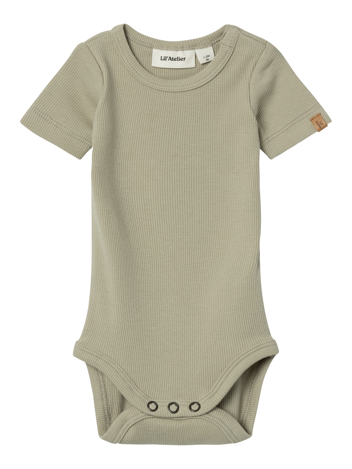 LIL' ATELIER NBMGAGO FAN SS SLIM BODY LIL 267275-Moss Gray 1