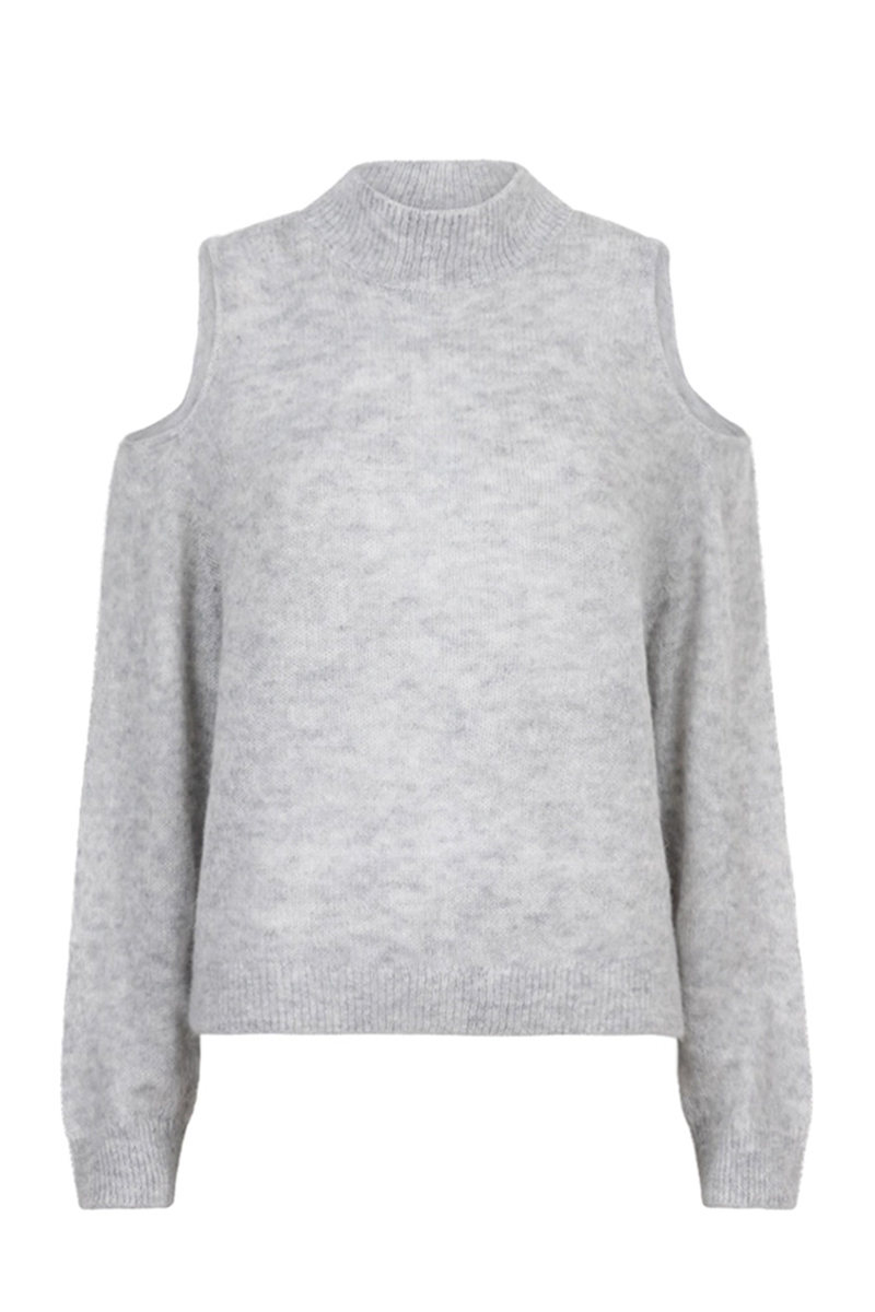 Dante 6 Aviel open shoulder sweater Grijs-1 1