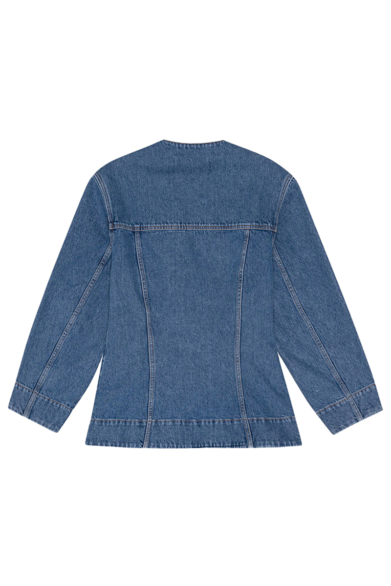 Ganni Cutline denim fitted Blauw-1 2