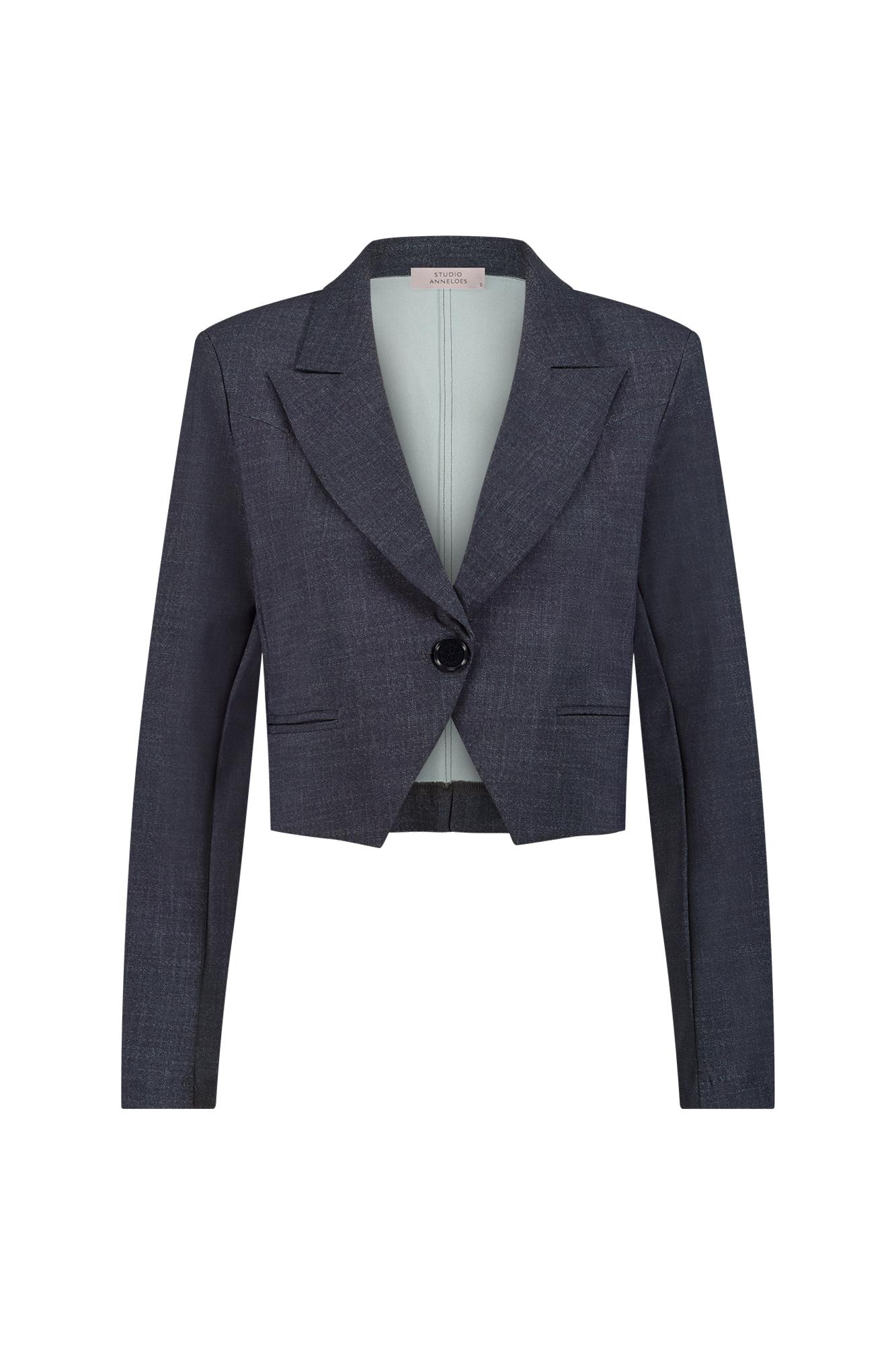 Studio Anneloes Mavy woven look blazer Blauw-1 1