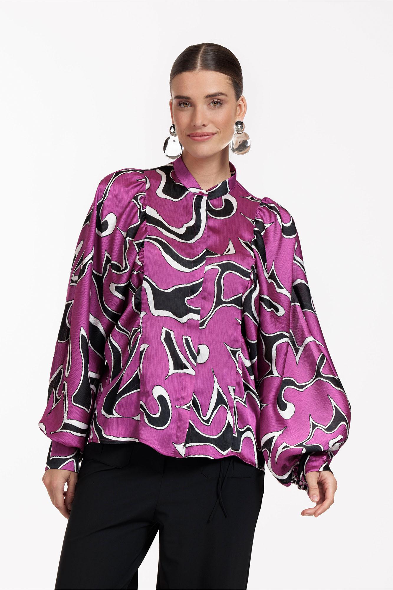 Studio Anneloes Paulette crinkle blouse Paars-1 3