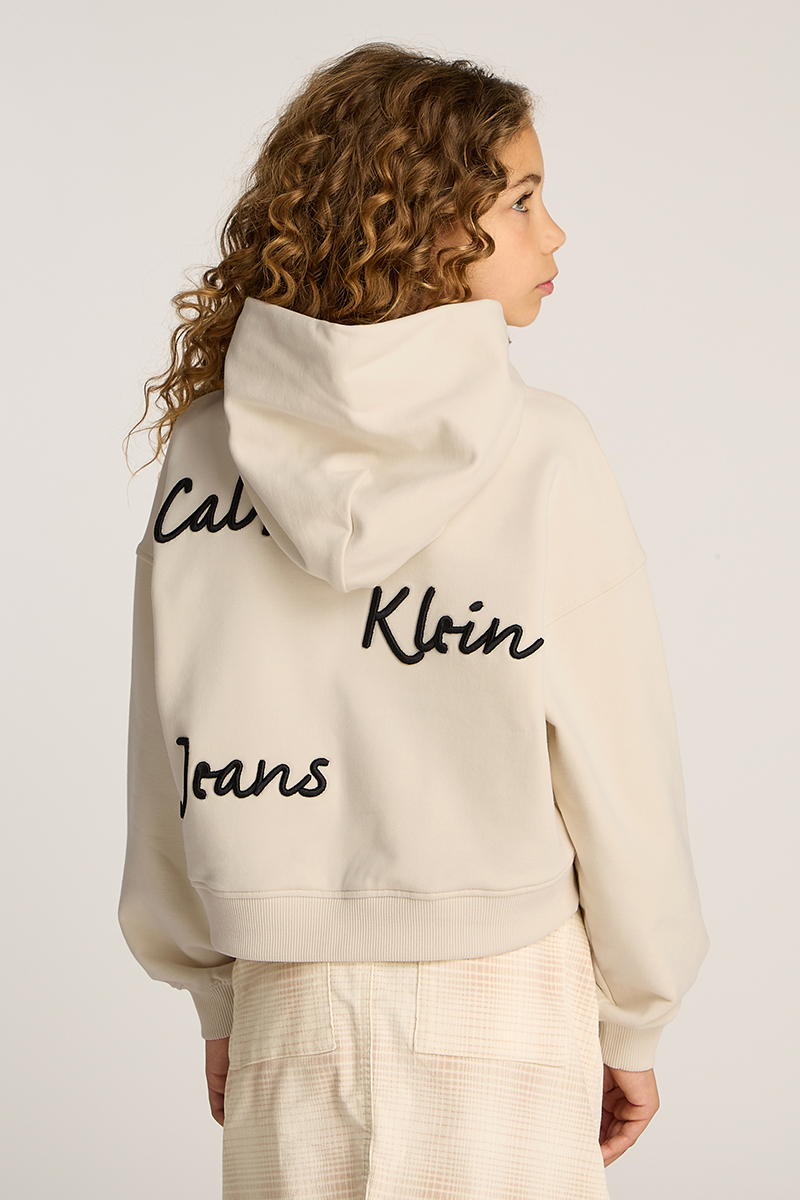 Calvin Klein Handwriting logo hoodie bruin/beige-1 4